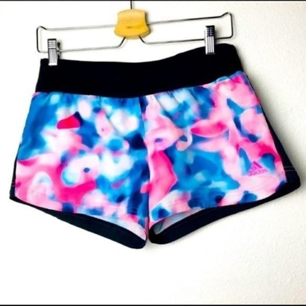 Adidas womans running shorts size Small BoxA multicolor Pink and blue